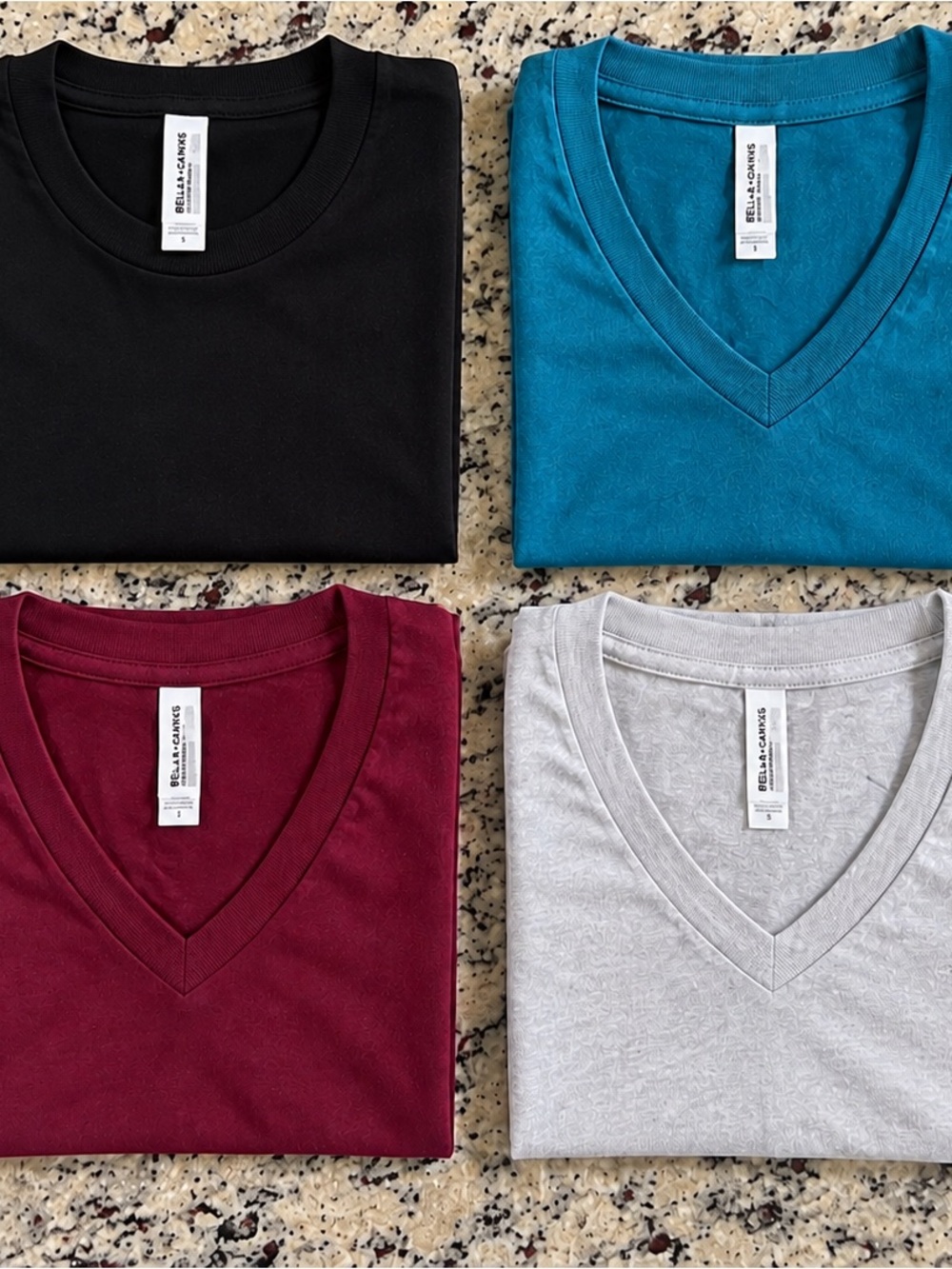 Bella+Canvas New Women’s T-Shirt Bundle Size Small Crewneck & V-Neck 4 Colors